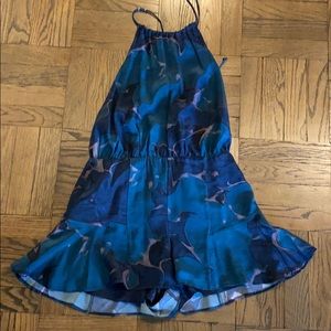 Printed open back romper